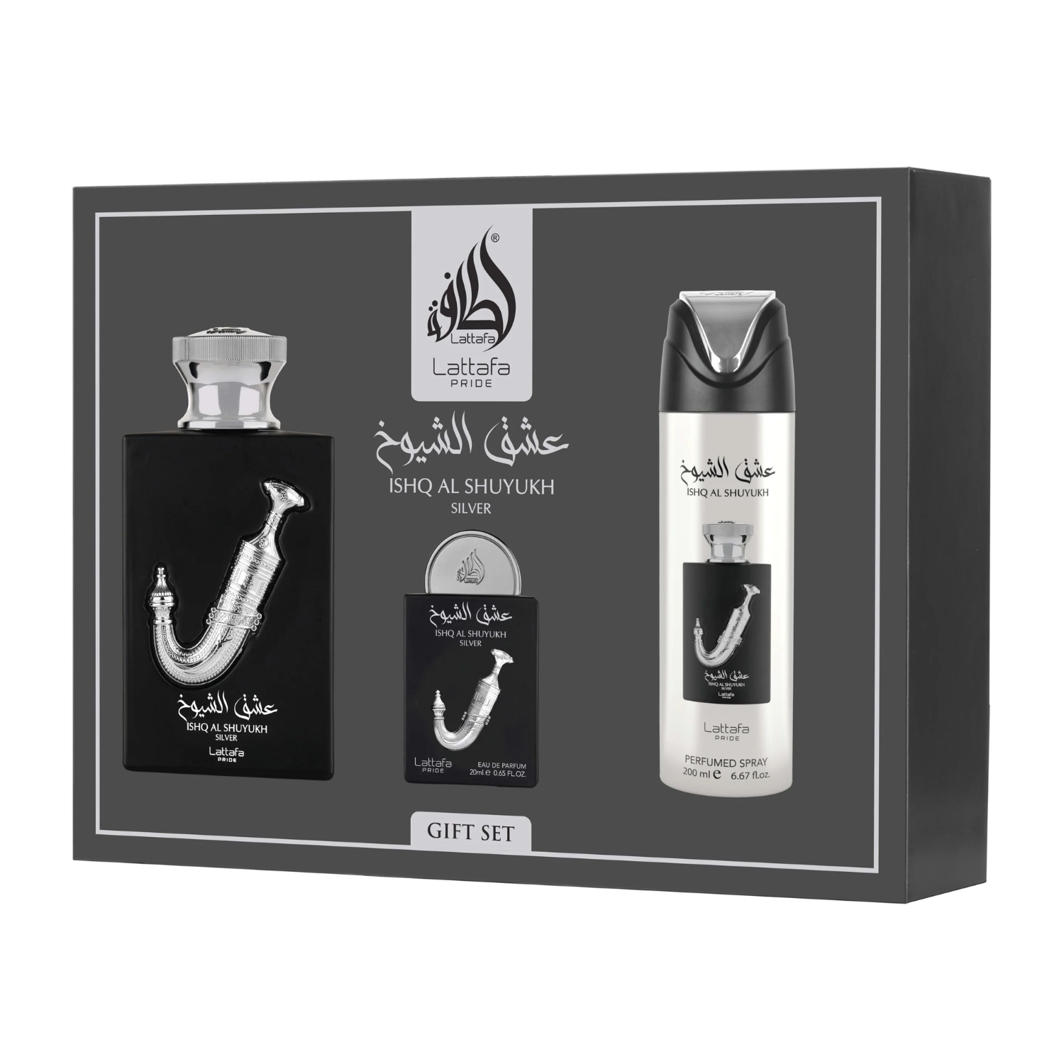 Ishq Al Shuyukh Silver - Lattafa Pride (3 Pcs Gift Set)