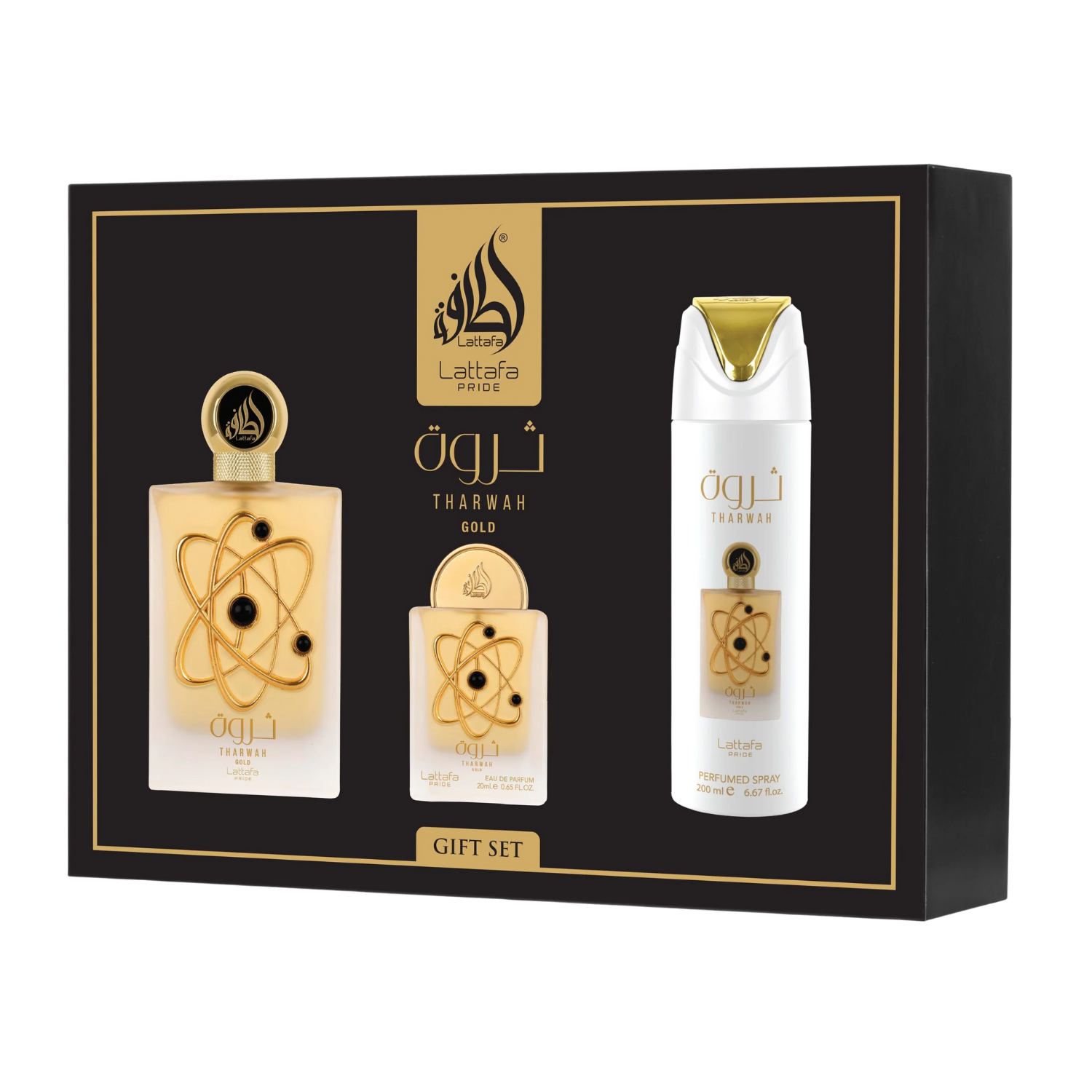 Tharwah Gold - Lattafa Pride (3 Pcs Gift Set)